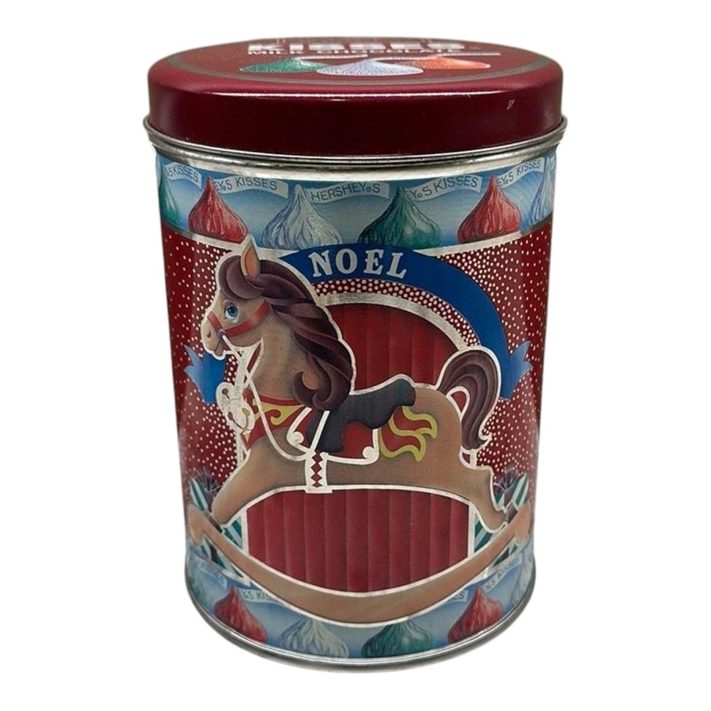 Hersheys Kisses CANISTER/TIN Holiday Classics Series #1 Rocking Horse Noel 1990